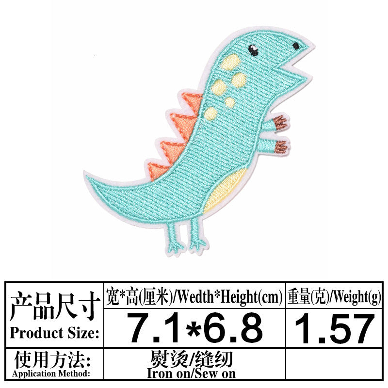 Wholesale Dinosaur Baby Patches Set Cartoon Iron On Embroidery Cloth Patches For Clothing Fashion Accessory For Boutique Resale Gift