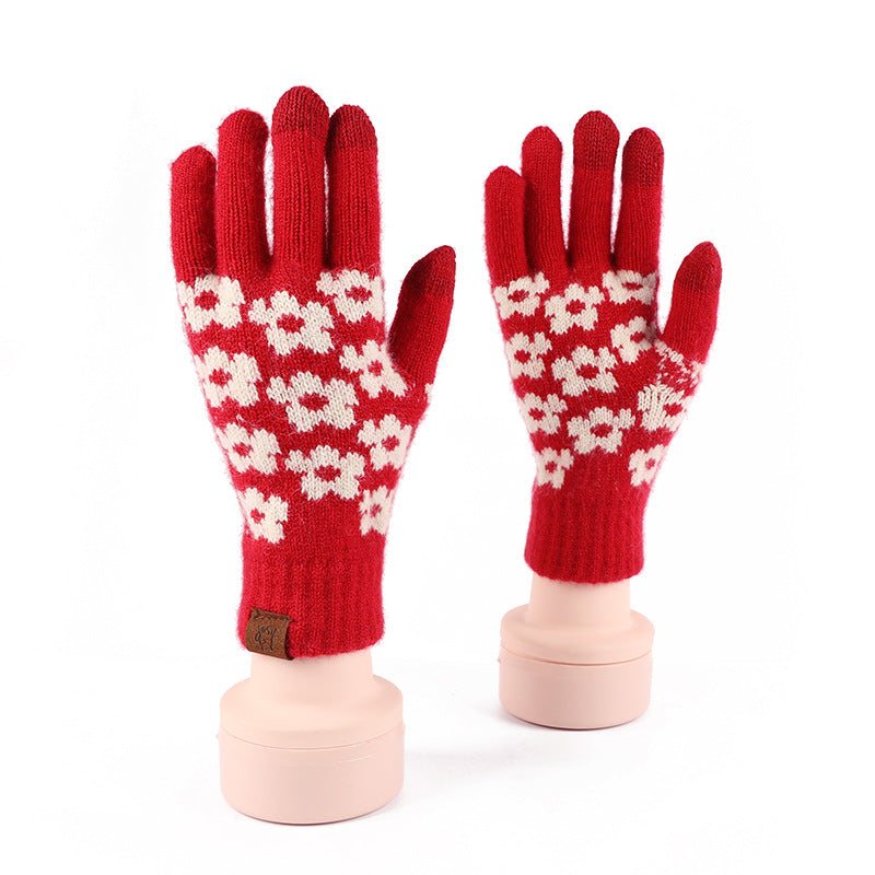 Wholesale Winter Red Warm Touch Screen Gloves