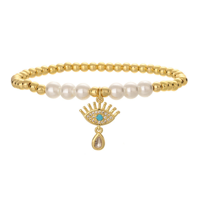 Wholesale Copper Beads Pearl Beads Love Bracelet