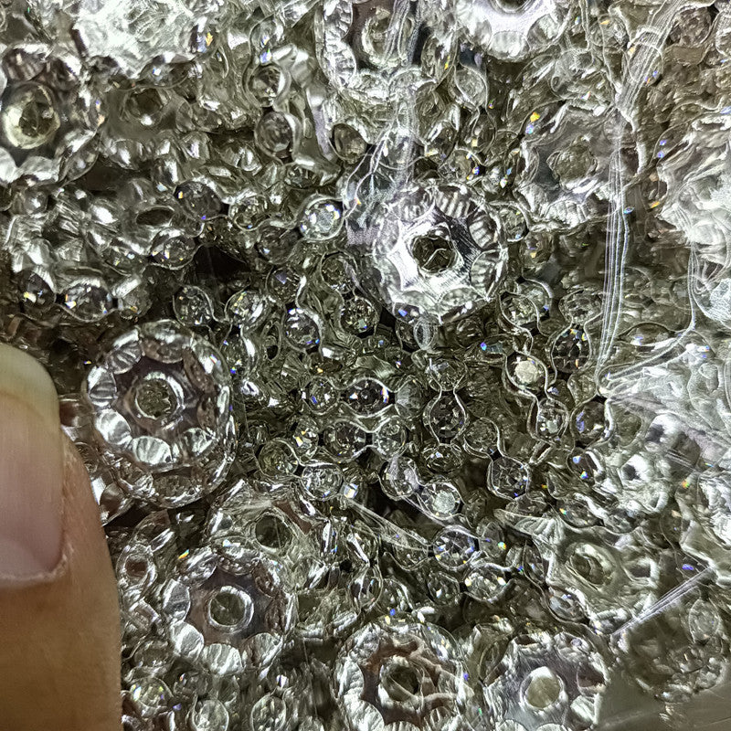 Wholesale 200pcs 12mm Colored Diamond Spacer Round Spacer Beads DIY Handmade Colored Diamond Beads
