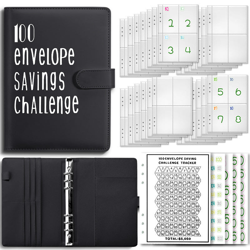 Wholesale PU100 Envelope Challenge 100 Day Couple Challenge Savings Loosening Book