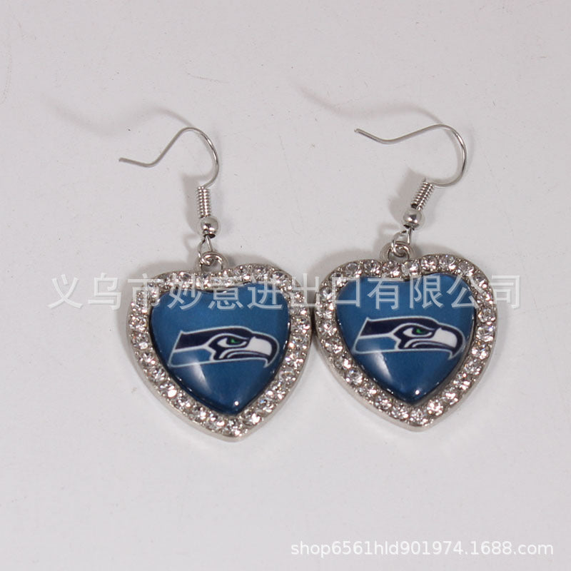 Wholesale Diamond Peach Dot  Logo Earrings