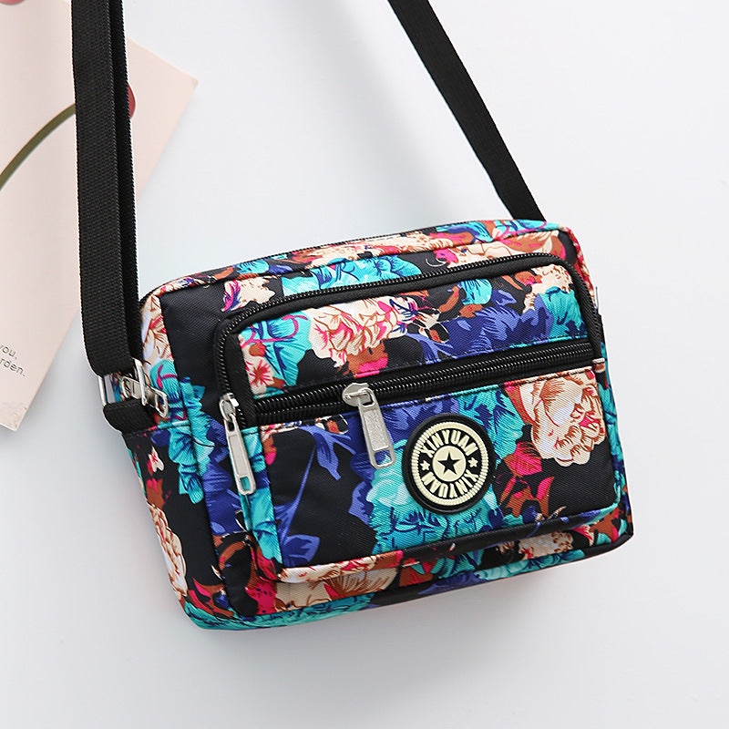 Wholesale Flower Cloth Diagonal Cross Oxford Cloth Canvas Shoulder Bags