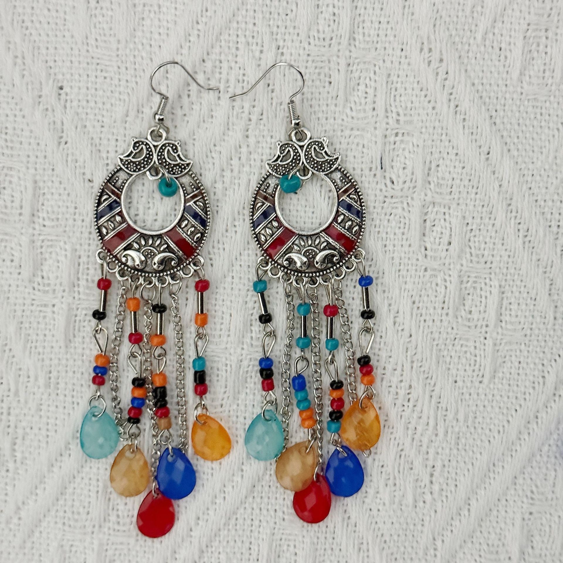 Wholesale Long tassel Bohemian earrings