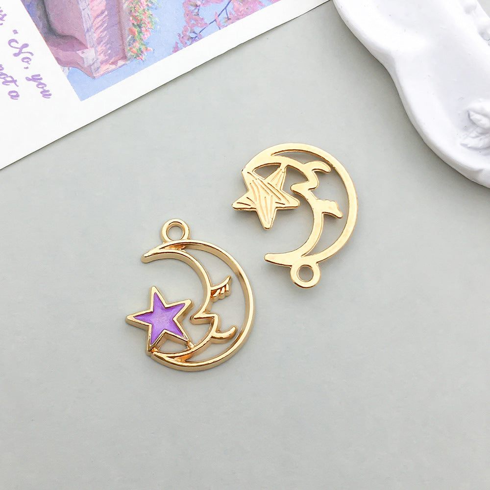 Wholesale Mix 30 Purple Drip Oil Alloy Cute Cartoon Simulation Animal Pendant