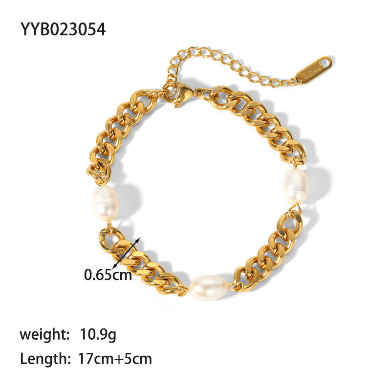 Wholesale Titanium Steel 18K Gold Plated Non-fading Bracelet