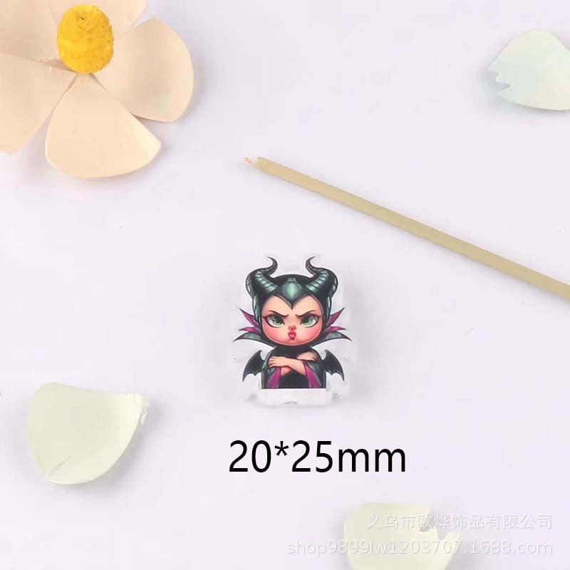 Wholesale 10pcs Cartoon print transparent acrylic beads OLY Exclusive