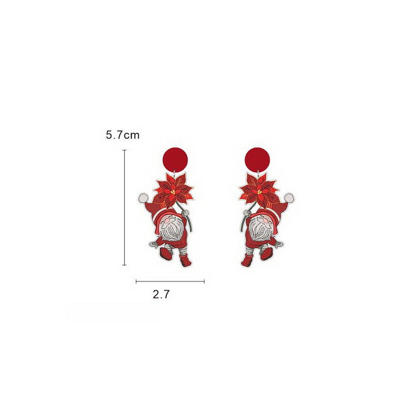 Wholesale Pink  Wooden Drop Earrings Trendy Cartoon Design Fashion Accessory For Party Gift