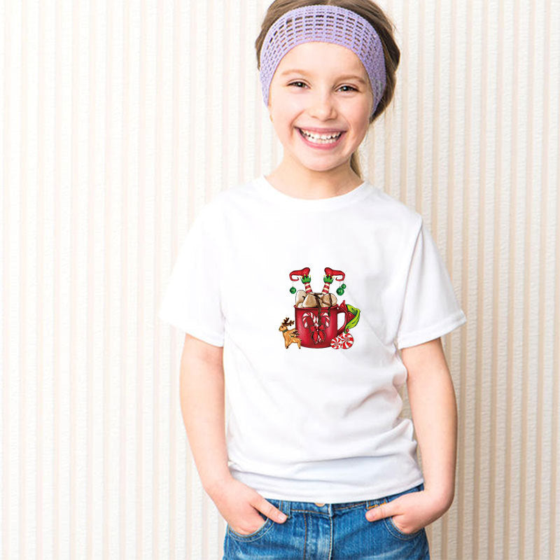 Wholesale  5pcs/pack   Children' s Cartoon Christmas Heat Transfer Stickers   UV DTF Ready to Press Transfers Wraps