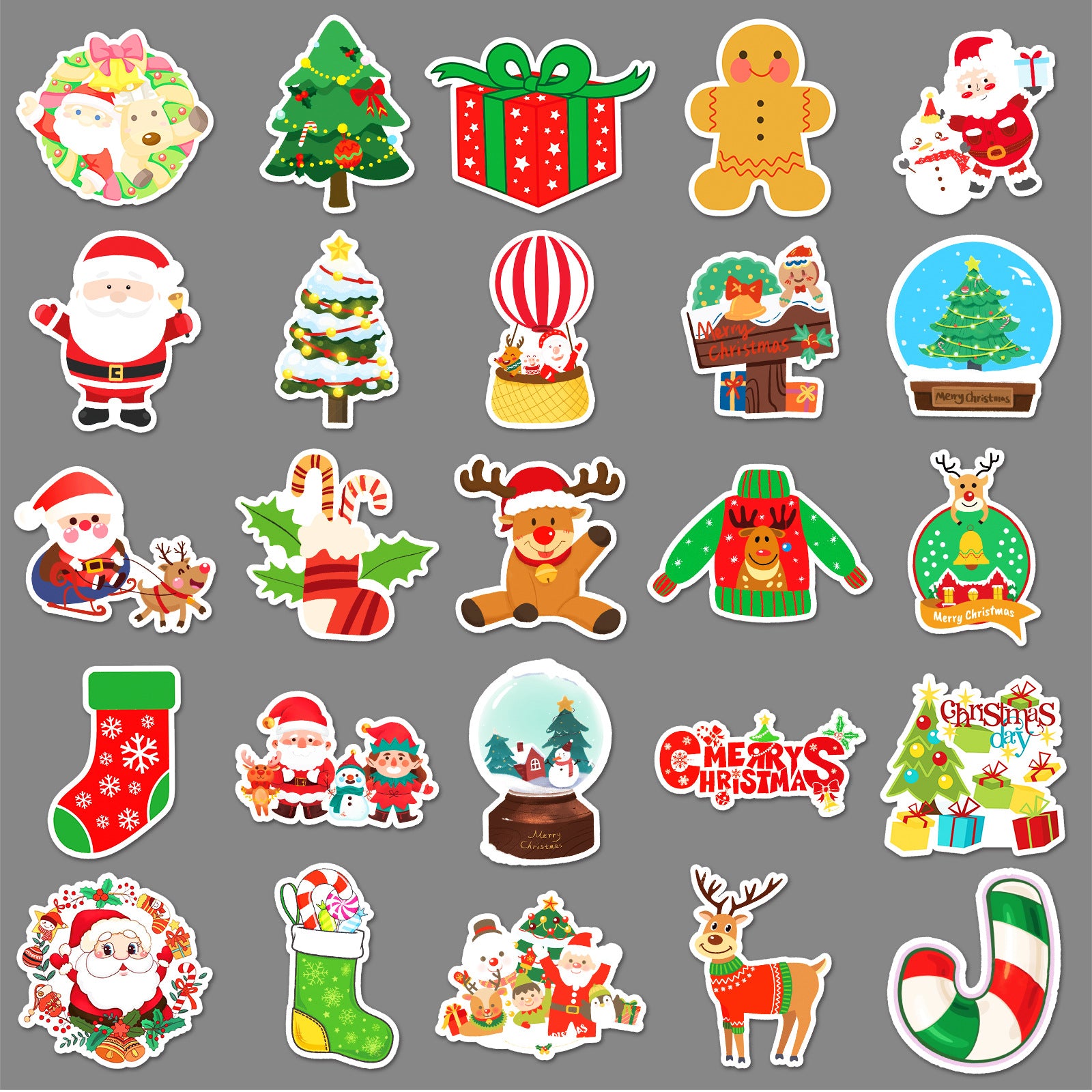 Wholesale 50pcs/ pack Christmas graffiti personality  cartoon holiday sticker waterproof