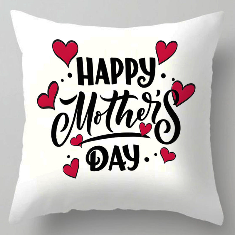Wholesale Mother's Day Festive Bedside Cushion Linen Throw Pillow Cover