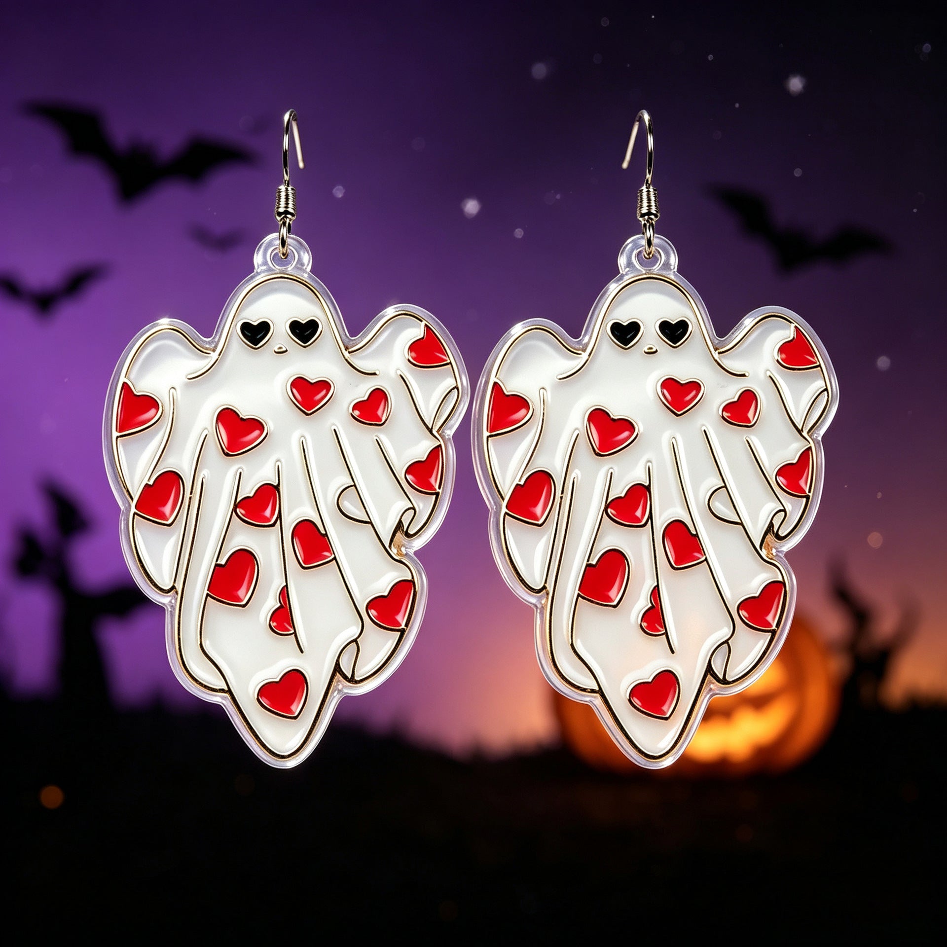 Wholesale  Ghost Cartoon Acrylic Earrings Funny Reading Design Cute Fashion Accessory For Party And Casual Wear