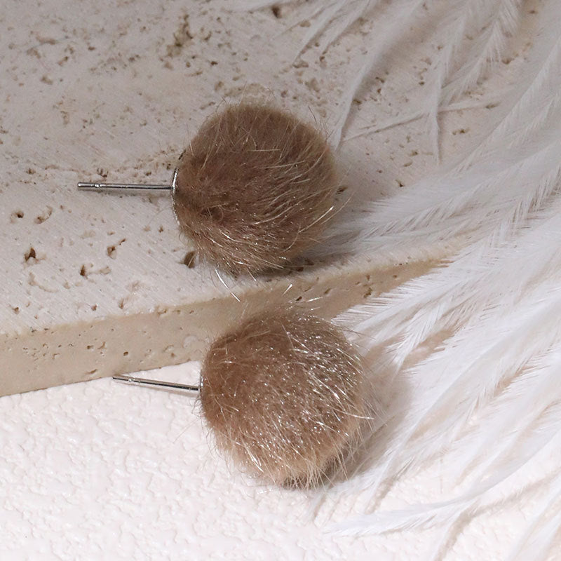 Wholesale Fur Ball Earrings