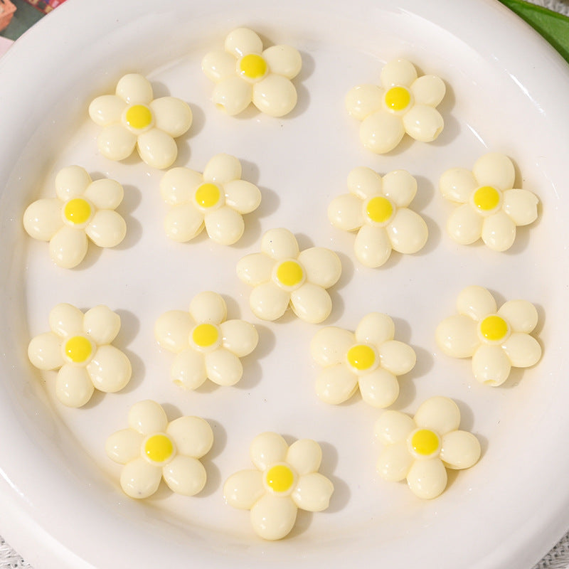 Wholesale 5pcs/pack Colorful Small Flowers with Holes Beads