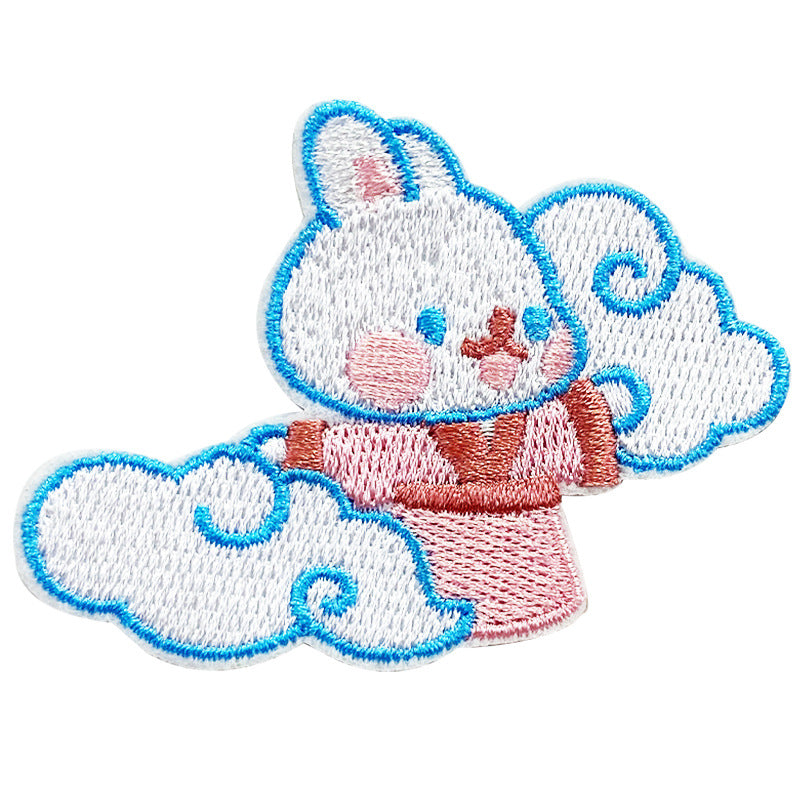 Wholesale Non Woven Fabric Cartoon Embroidered Patch Sticker For Towel DIY Accessory