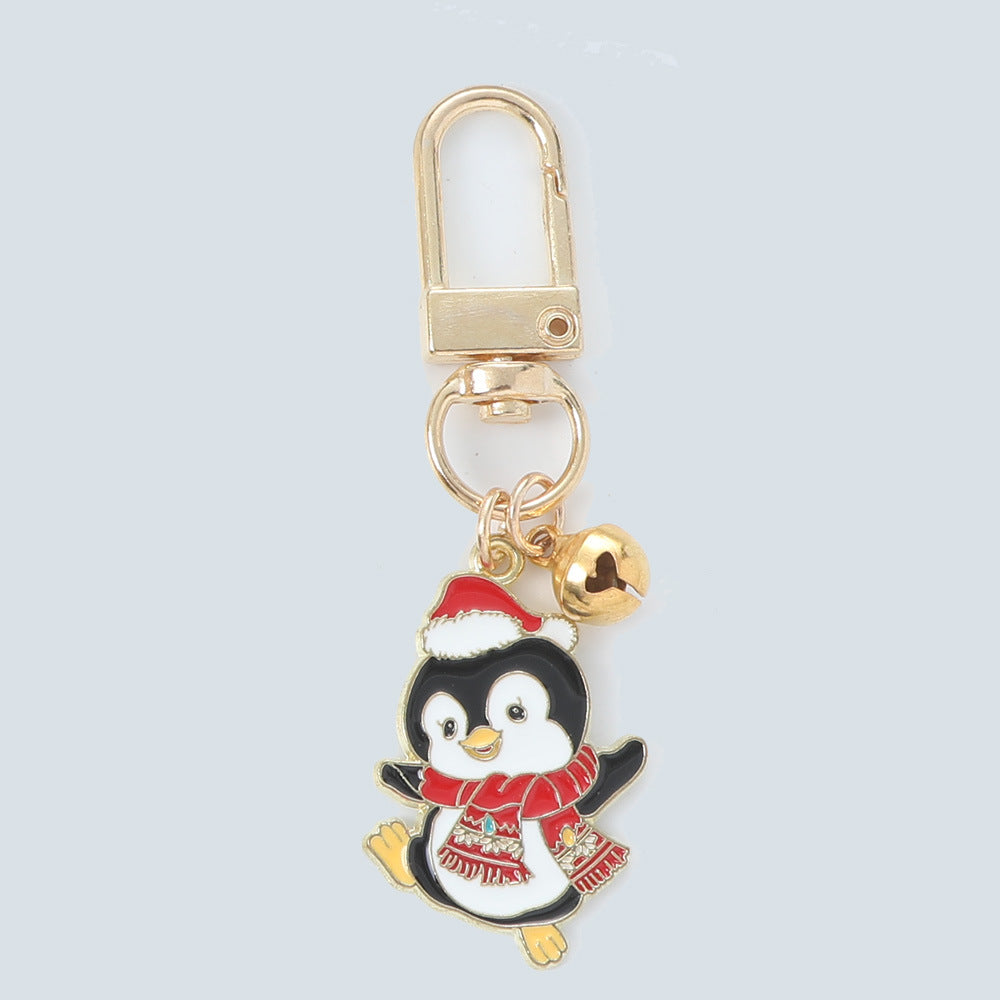 Wholesale Christmas Metal Penguin Santa Keychain