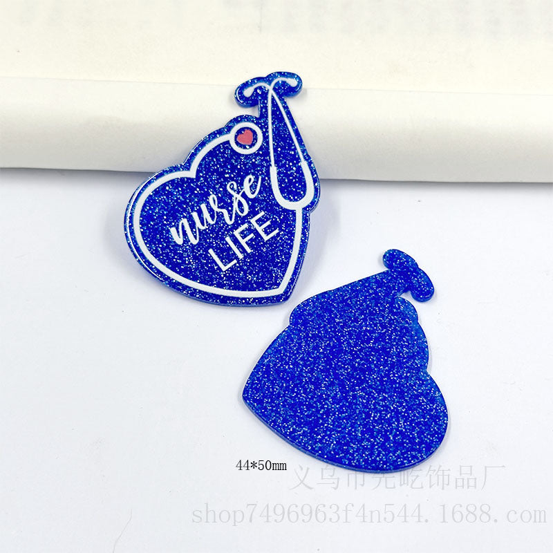 Wholesale 50pcs Medical Acrylic DIY Patch Badge Easy Pull Buckle Brooch Accessories