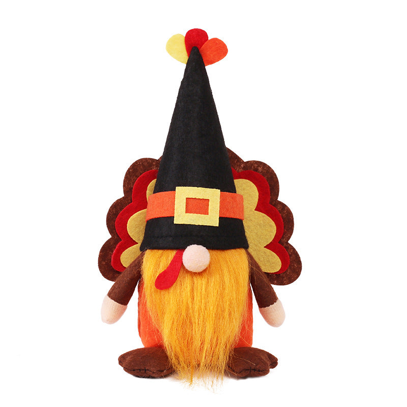 Wholesale Halloween Cute Style Turkey Faceless Old Man Doll Thanksgiving Doll Silk Cloth Ornaments