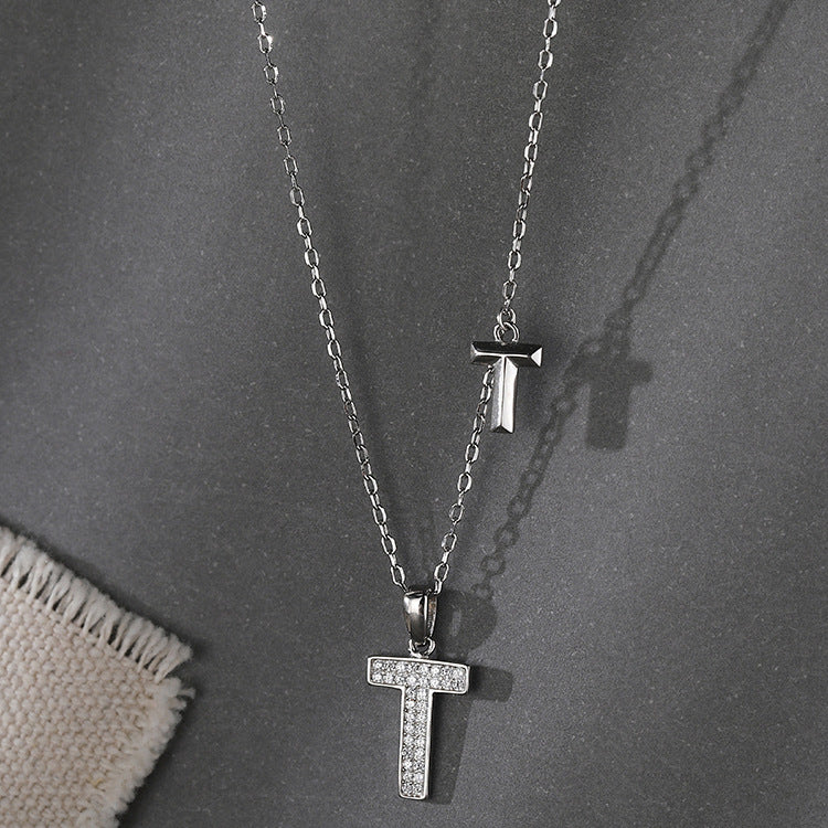 Wholesale Alphabet Double T Clavicle Necklaces