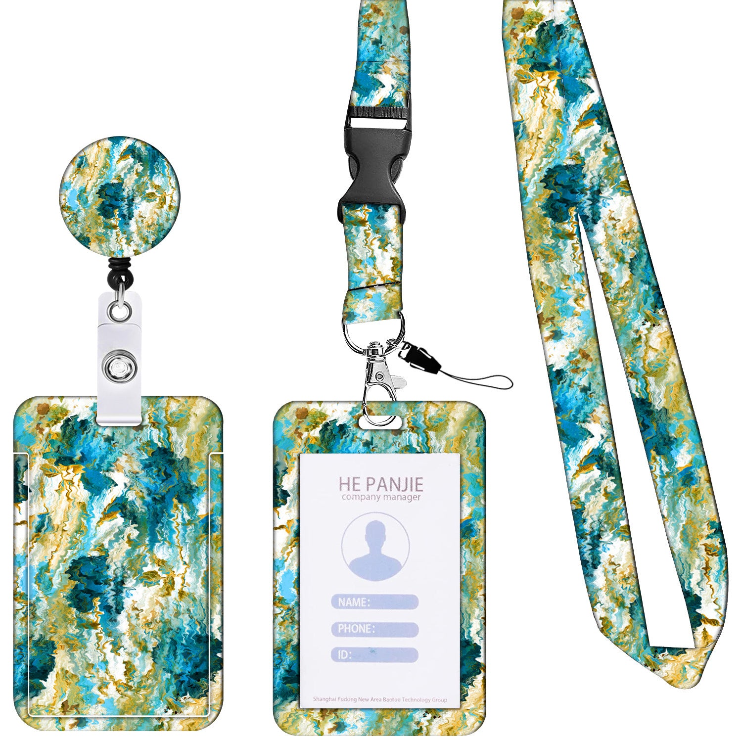 Wholesale Badge Reels ABS Printed Card Holder Retractable Keychain