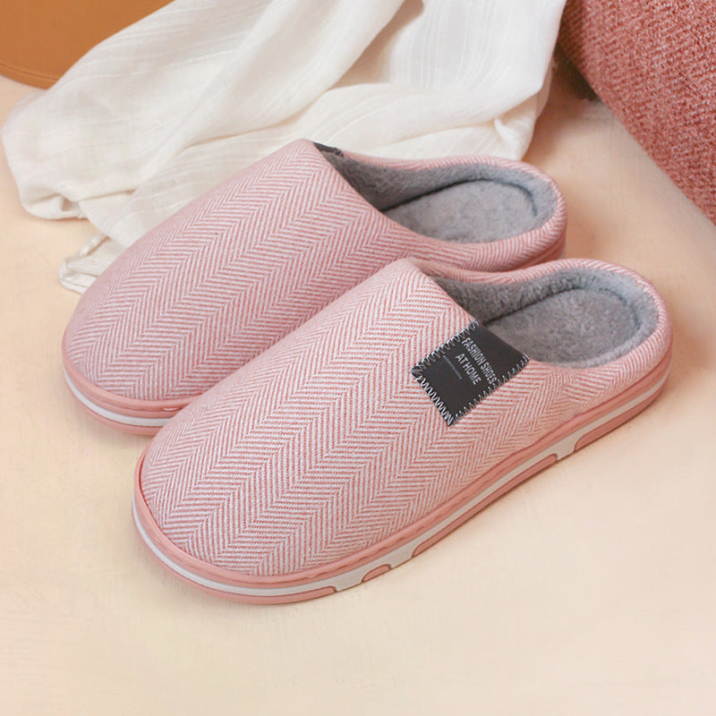 Wholesale Autumn and Winter Indoor Home Simple Solid Color Thick Bottom Plush Warm Slippers