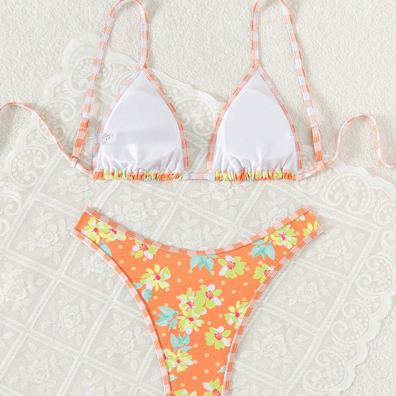 Wholesale Split floral beach holiday swimsuit