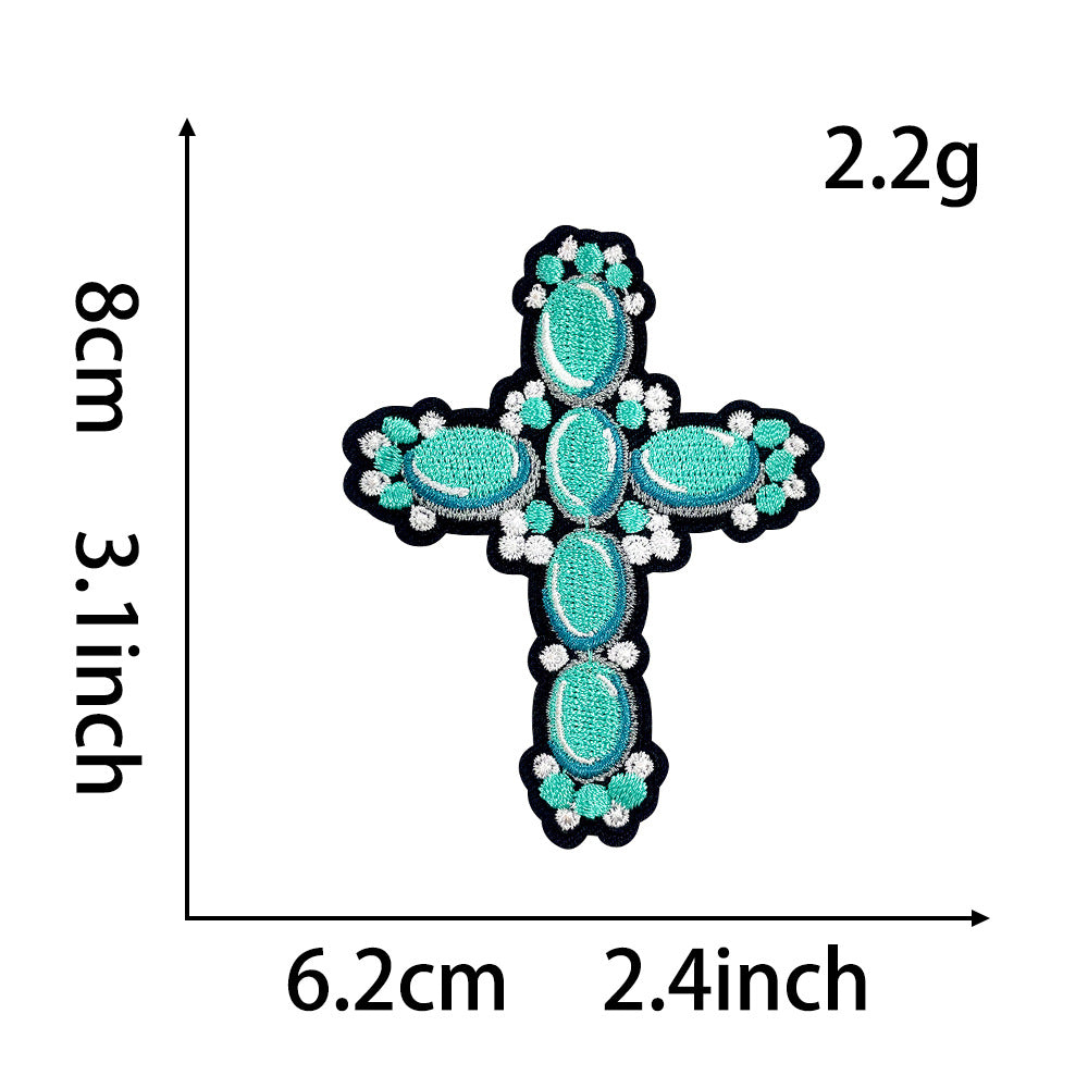 Wholesale Turquoise series bow and spade perfume embroidery DIY Patches