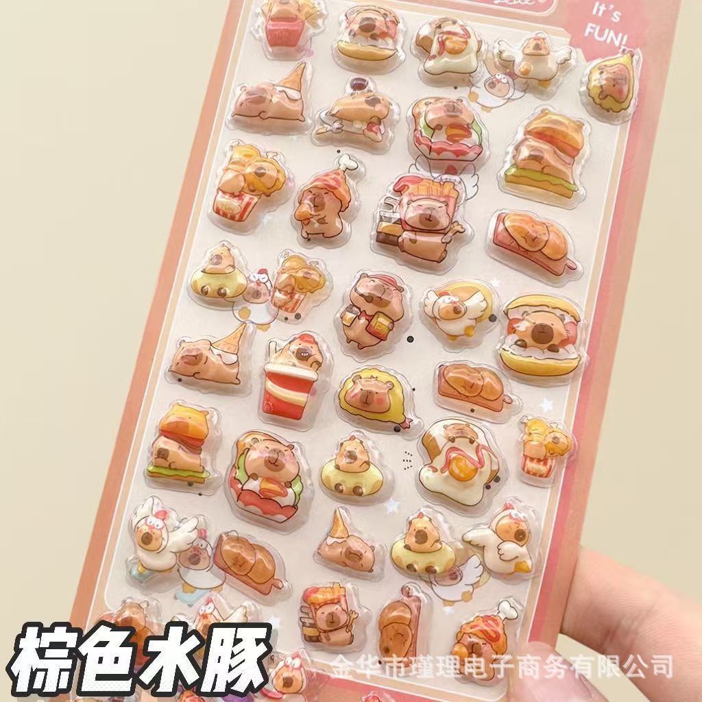 Wholesale 10pcs Cartoon Fun Hollow Crystal Cute Animal 3D Stickers OLY Exclusive