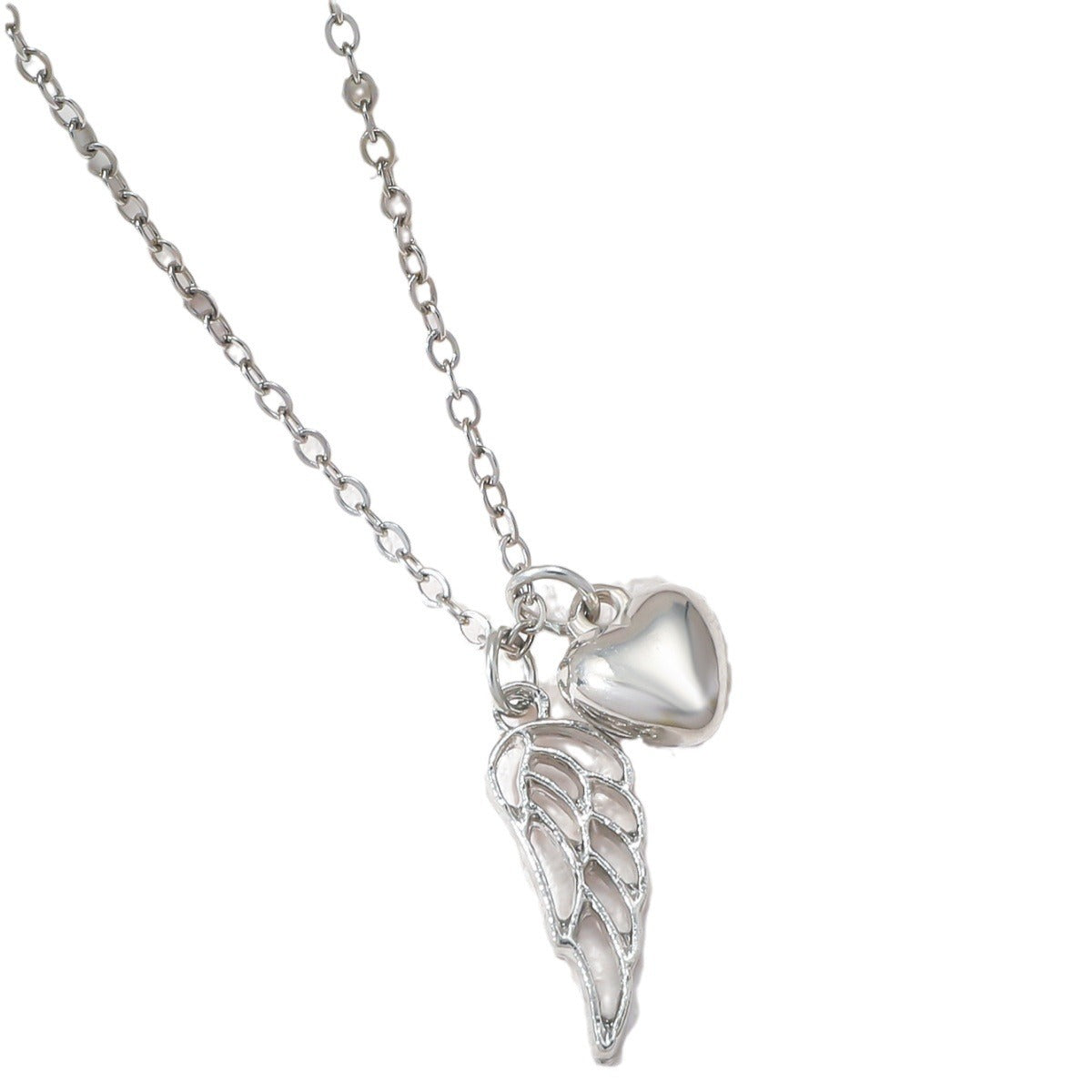 Wholesale  Double-flying Tanabata Couple Hollow Wings Love Pendant  Necklace