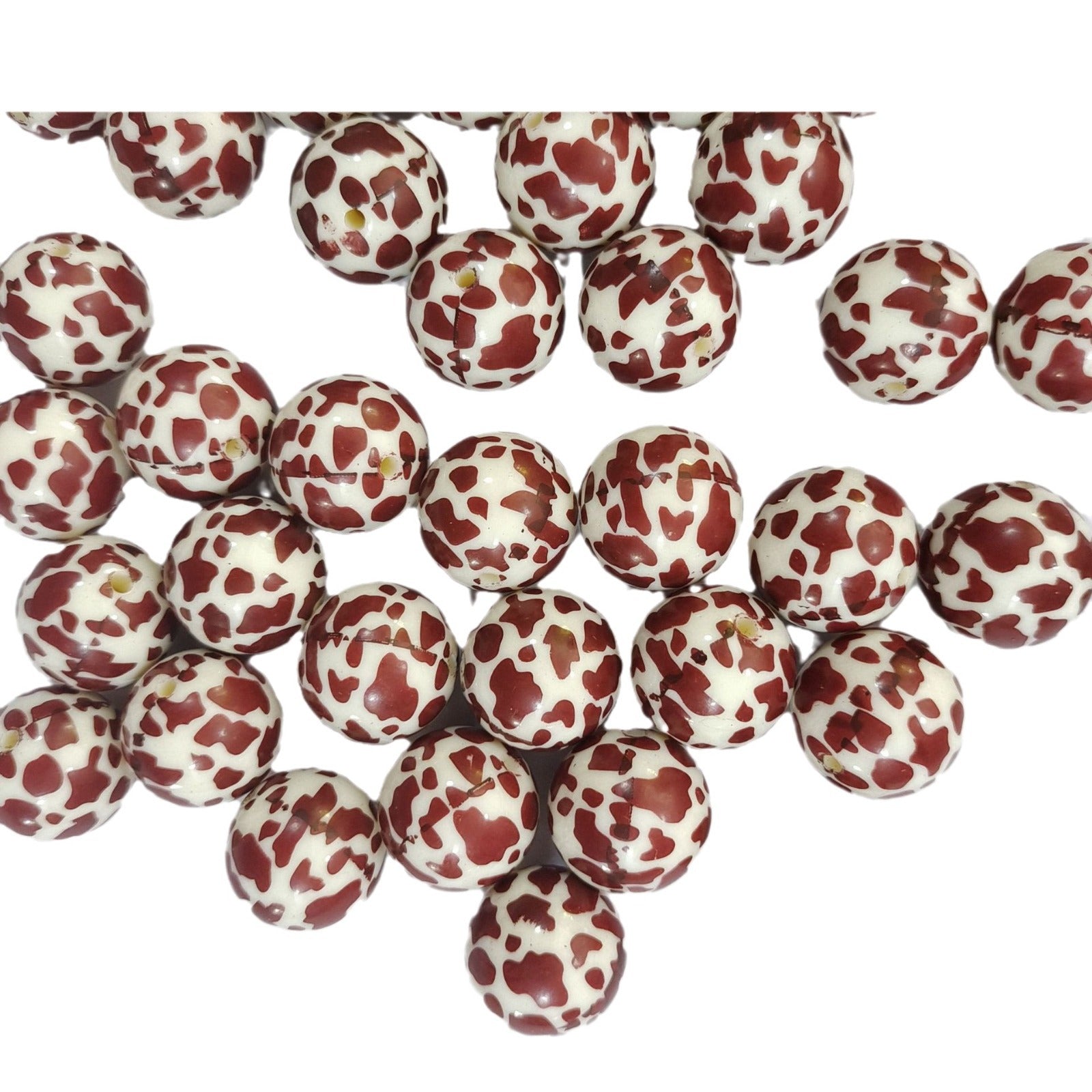 Wholesale 5pcs 20mm Acrylic Stripe Print Beads