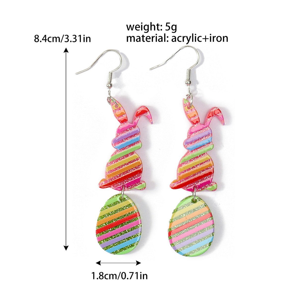 Wholesale Happy Easter rabbit Egg Print Leopard Flower Acrylic Earrings