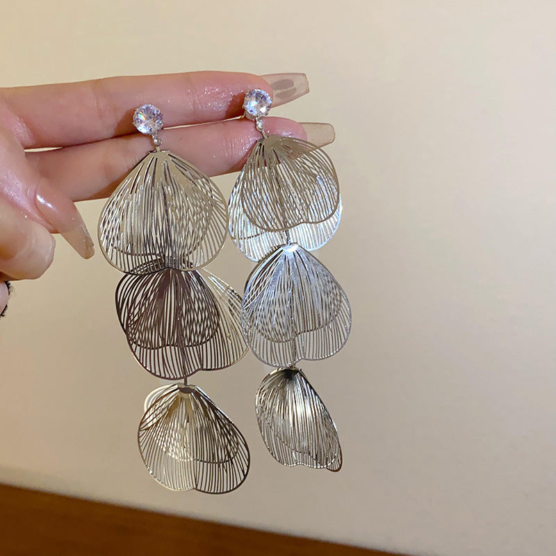 Wholesale Diamond Butterfly Flower Five Pointed Star Tassel Alloy Earrings