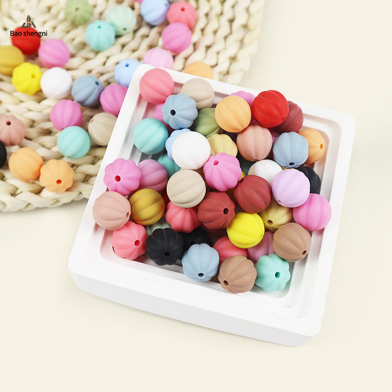 Wholesale 100pcs/pack Candy-colored silicone pumpkin beads