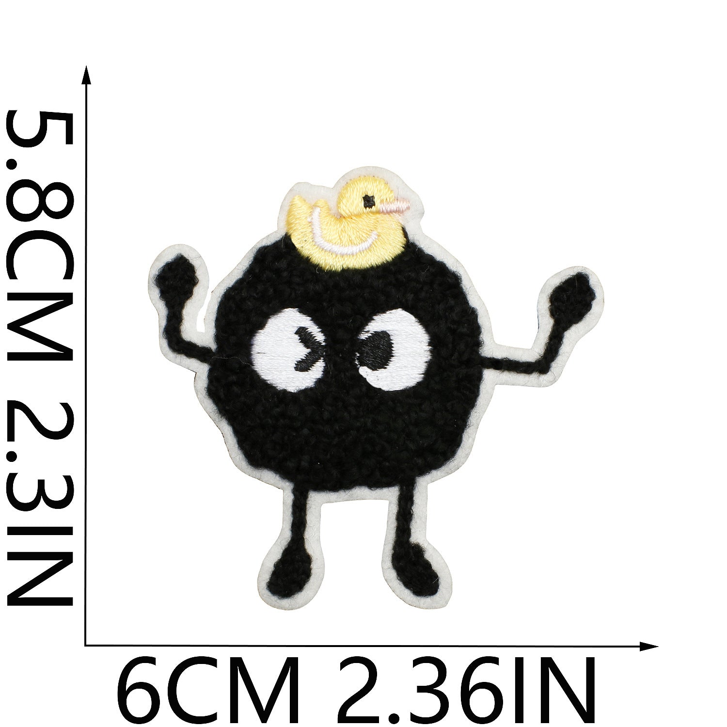 Wholesale Cute Black Coal Polyester Embroidered Patch Funny Charcoal Badge Decorative Clothing Accessory For Gift And Boutique Resale
