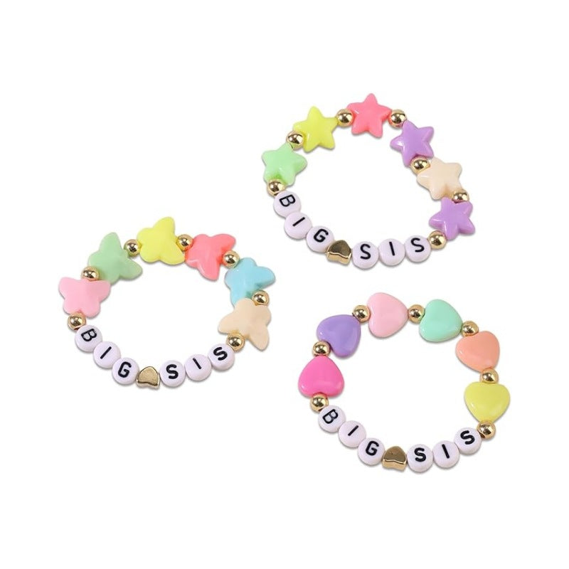 Wholesale Rainbow letter colored sliced soft ceramic bracelet