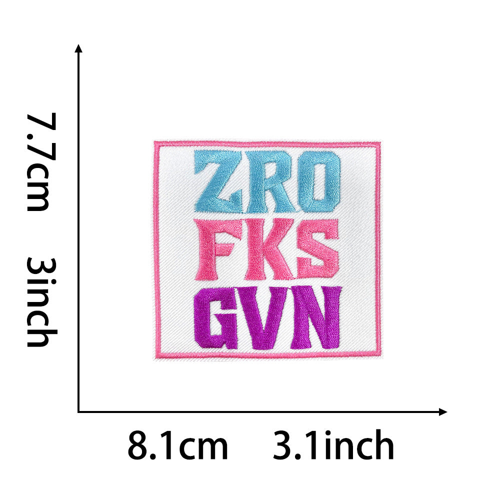 Wholesale Towel Embroidery Iron On Patches Retro Funny Text Rectangular For Coats Everyday