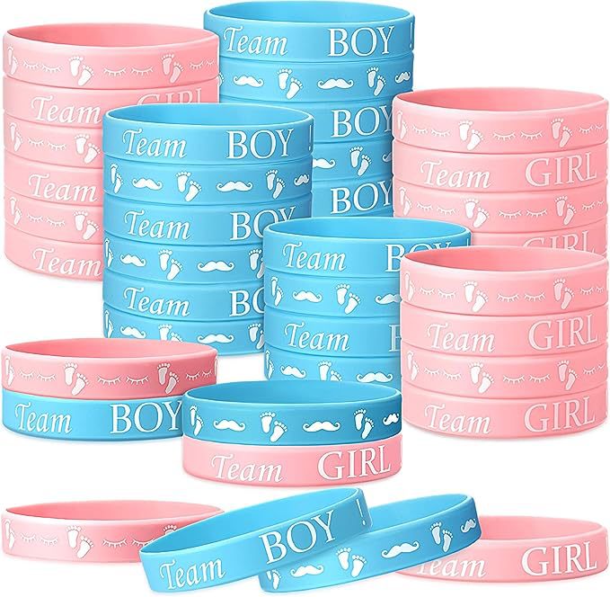 Wholesale  20pcs Team boy Girl Gender Party Silicone Rubber Bracelet