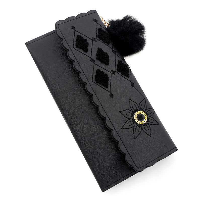 Wholesale PU Sunflower Long Wallet