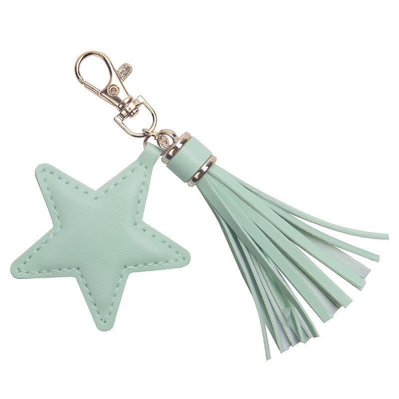 Wholesale Five-pointed Star Tassel Leather Keychain