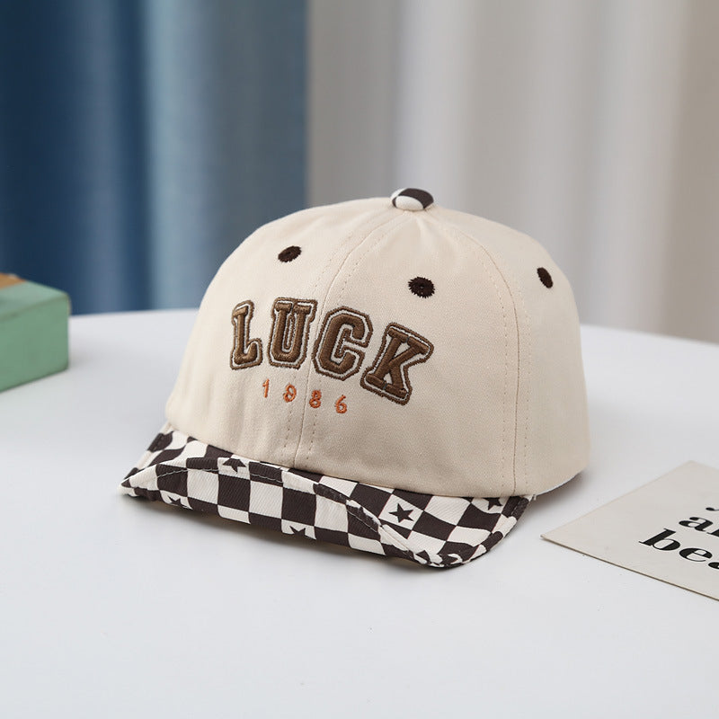 Wholesale Soft Brim Infant and Toddler Embroidered Plaid Letters Visor Baseball Cap