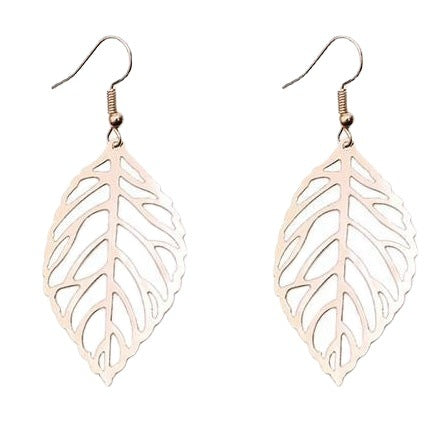 Wholesale Leaf pendant earrings long retro simple earrings