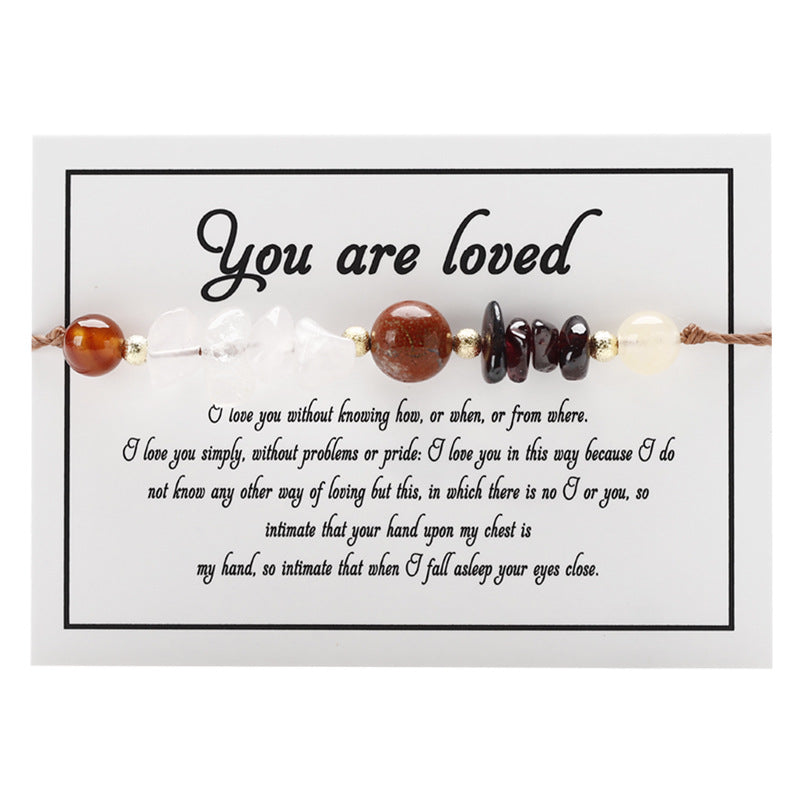 Wholesale Stone Beads Citrine Crushed Stone Round Beads Bracelet