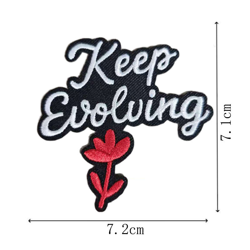 Wholesale English Letter Heart Embroidered Patches Polyester Cotton Iron On Applique For Coat Bag Decor Chic Fashion Gift Boutique Resale Set