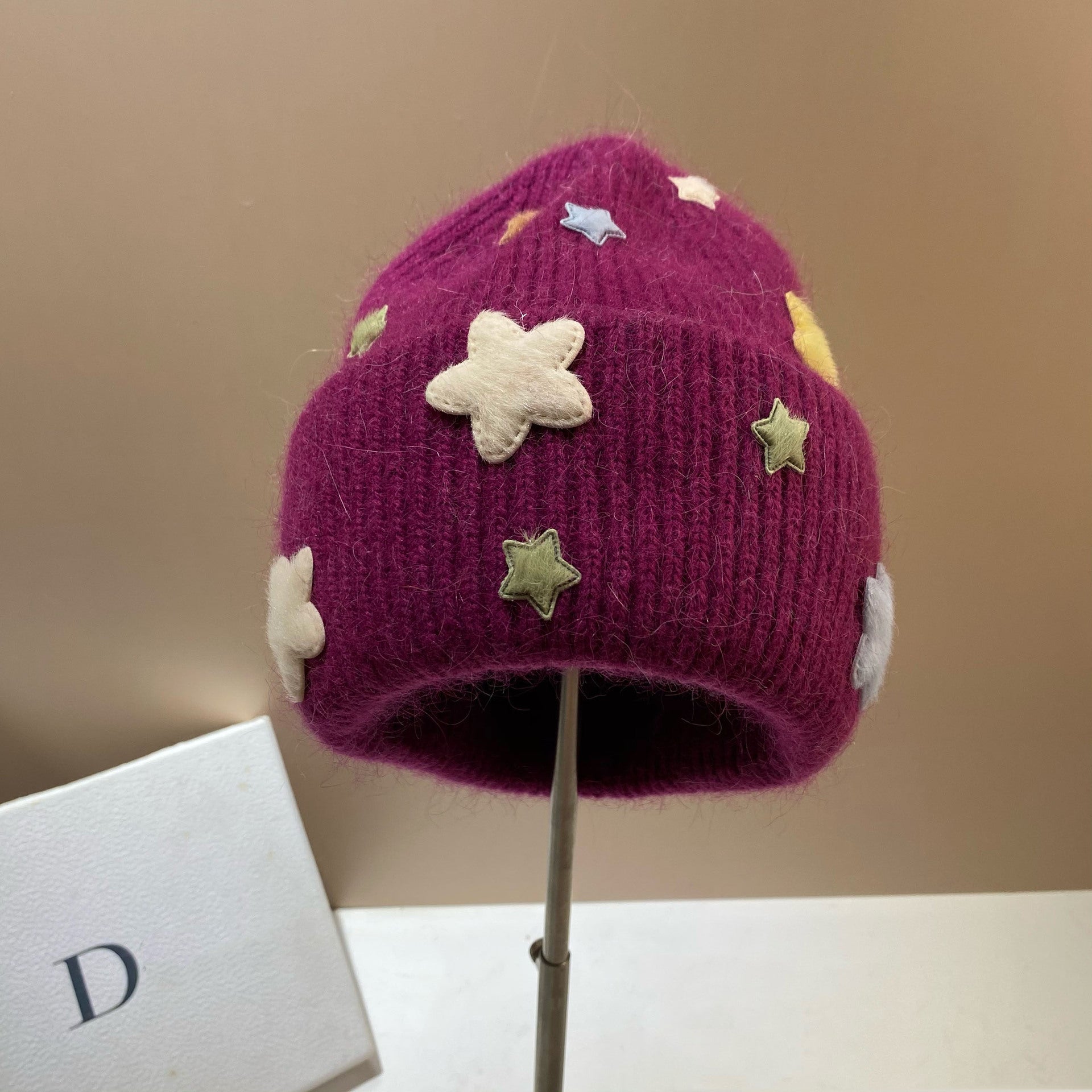 Wholesale Autumn and Winter Rabbit Fur Cute Star Knitted Hat