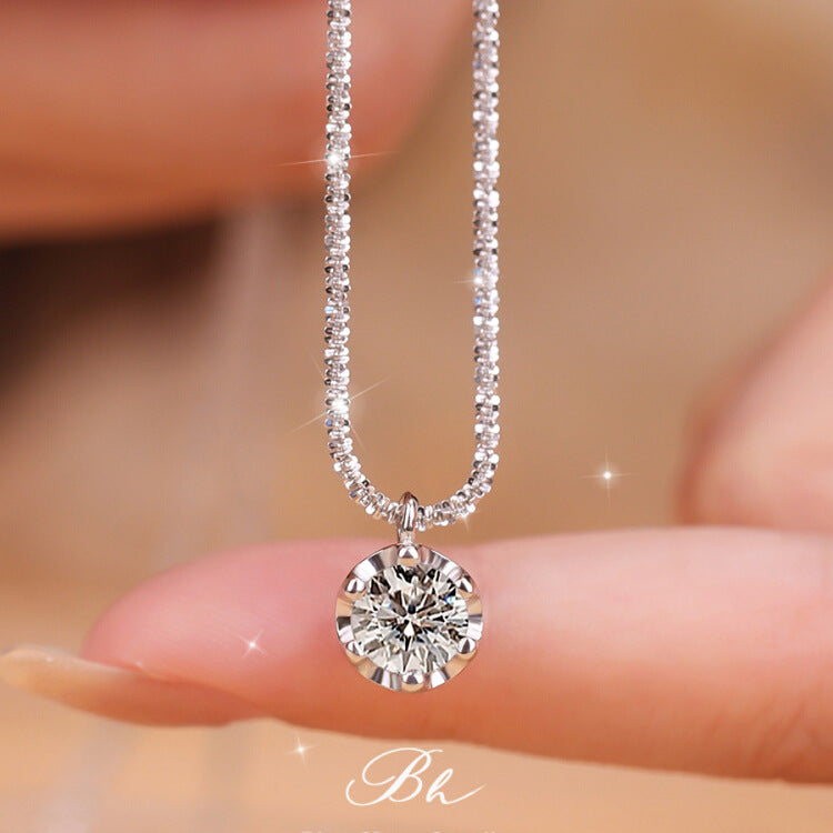 Wholesale Women's Gypsophila Sparkling Pendant Valentine's Day Clavicle Necklace