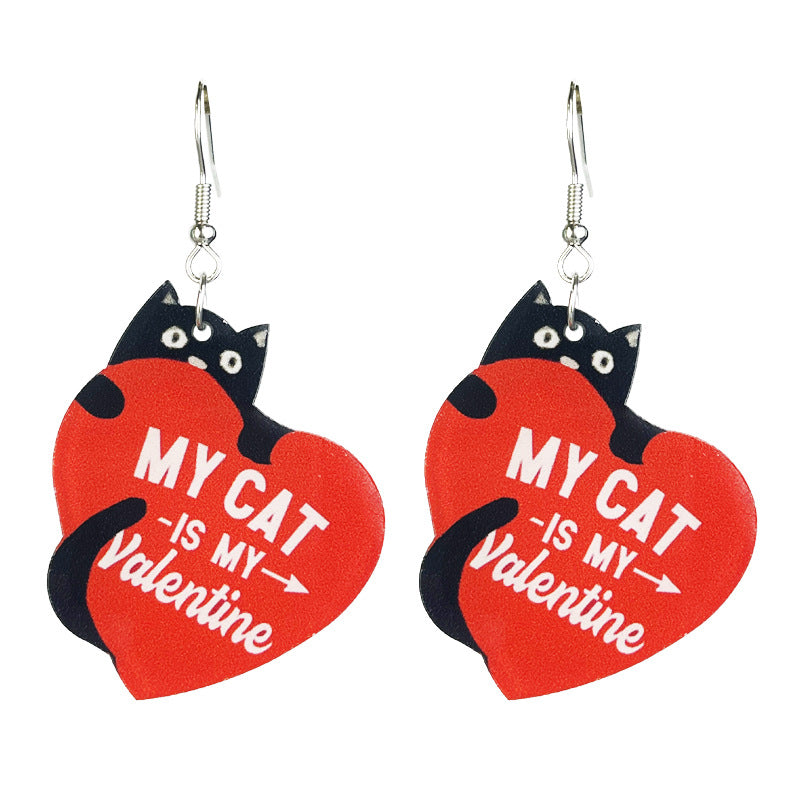 Wholesale 2pcs Acrylic Cat Food Enthusiast Lover Earrings