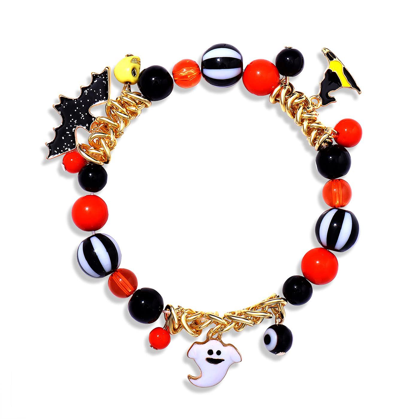 Wholesale 50PCS Halloween Ghost Pumpkin Lantern Hand Alloy Bracelet
