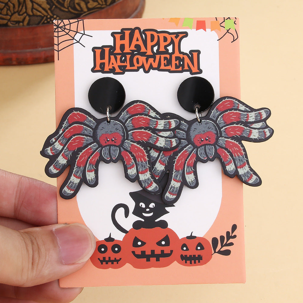 Wholesale Creative Spider Handmade Halloween Horror Ghost Spider Acrylic Earrings