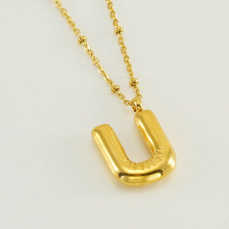 Wholesale Bubble Letter 18K Stainless Steel Necklace