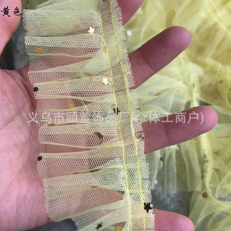 Wholesale 40pcs 5cm colored mesh sequin lace Doll Accessories